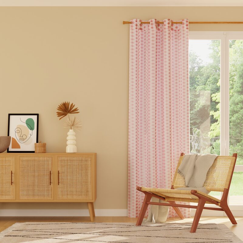 Voilage SAVANA coloris corail 140 x 240 cm