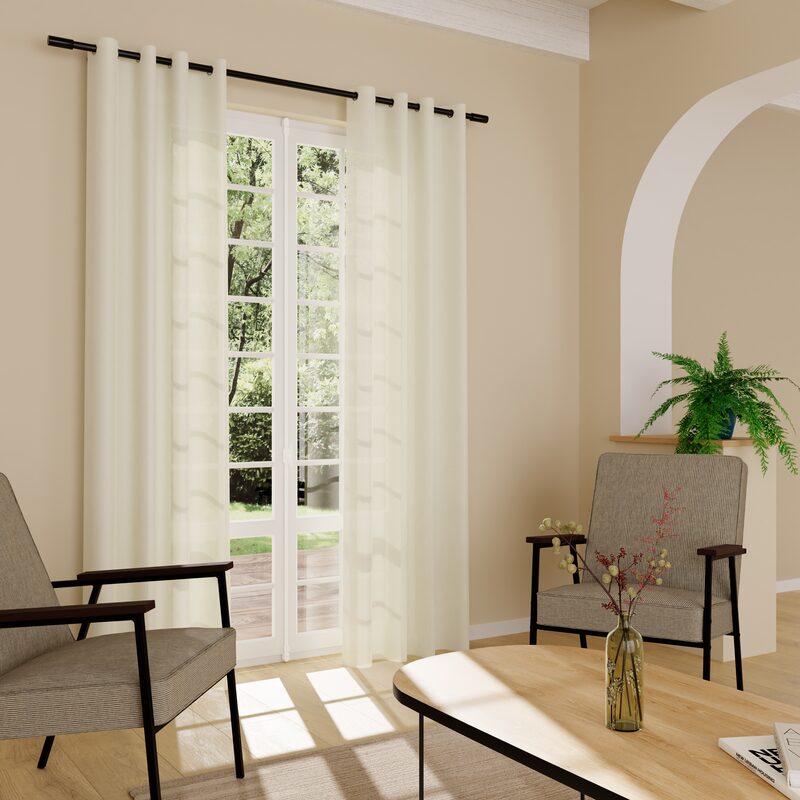 Voilage LINETTE coloris beige 145 x 240 cm