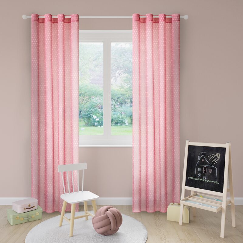 Voilage LILOU coloris rose 135 x 240 cm