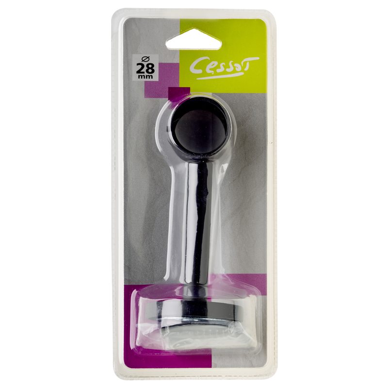 Support barre à rideau ZEN coloris noir mat diamètre barre 2,8 cm longueur extensible de 10,8 à 16 cm