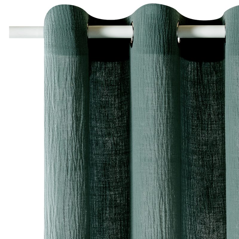 Rideau ANOKI coloris vert sapin 130 x 260 cm
