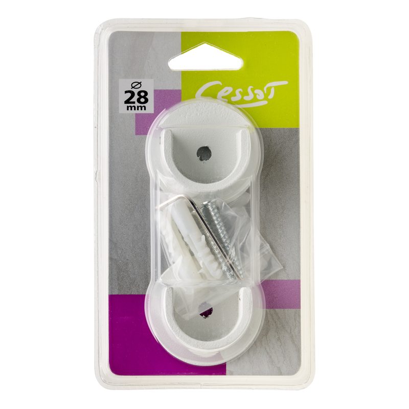 Naissance VELOURS coloris blanc grainé diamètre barre 2,8 cm