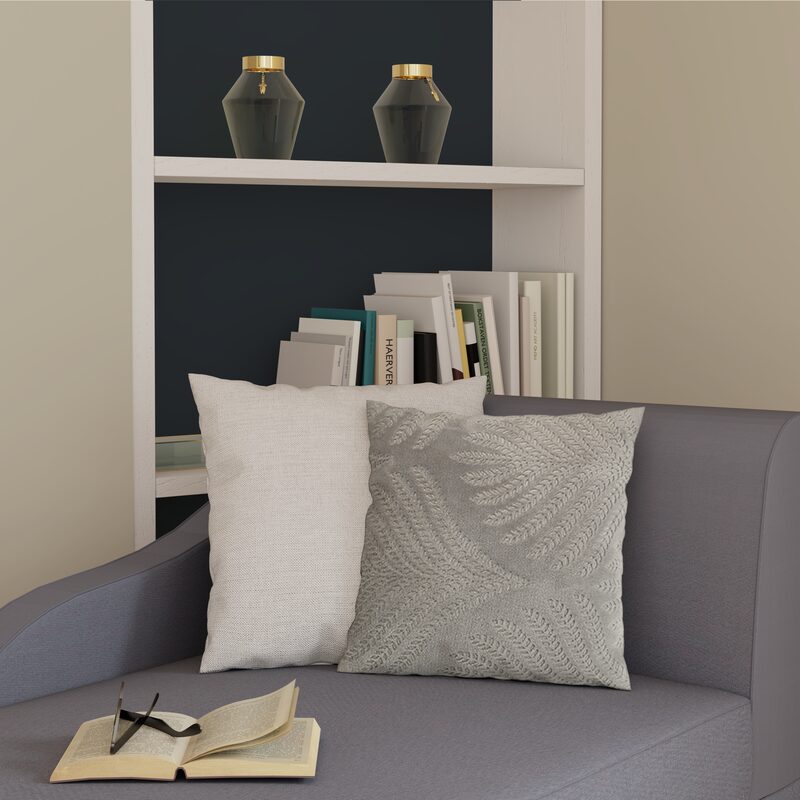 Coussin LIZ coloris gris moyen 45 x 45 cm