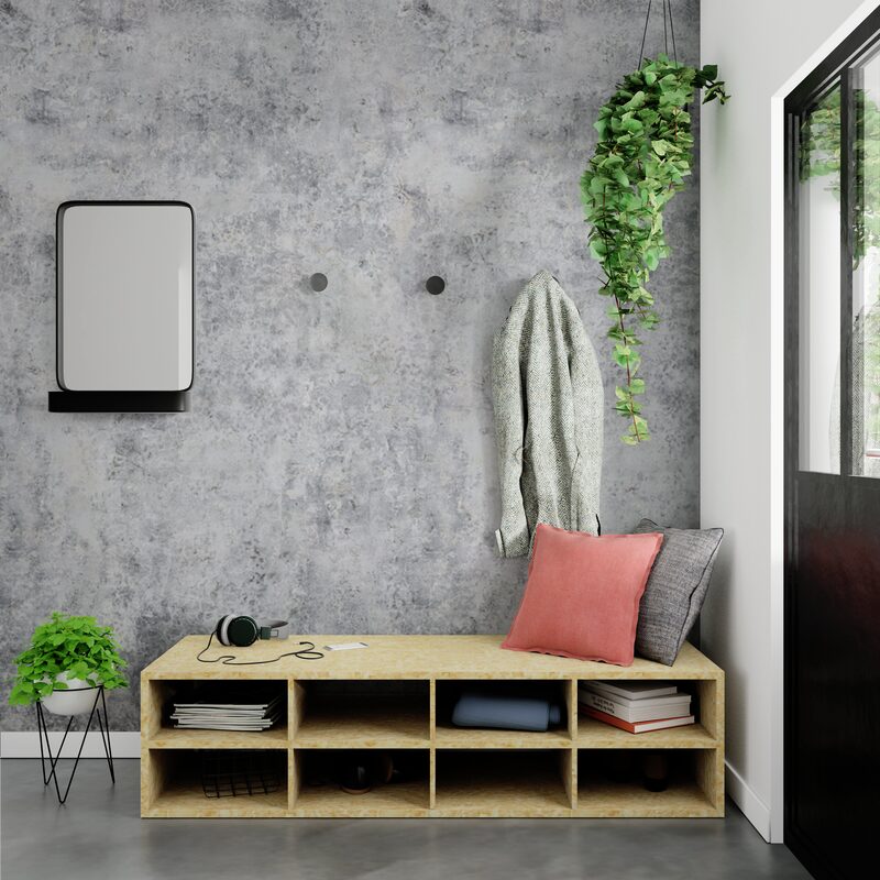 Papier peint panoramique L CONCRETE 159 x 280 cm gris béton