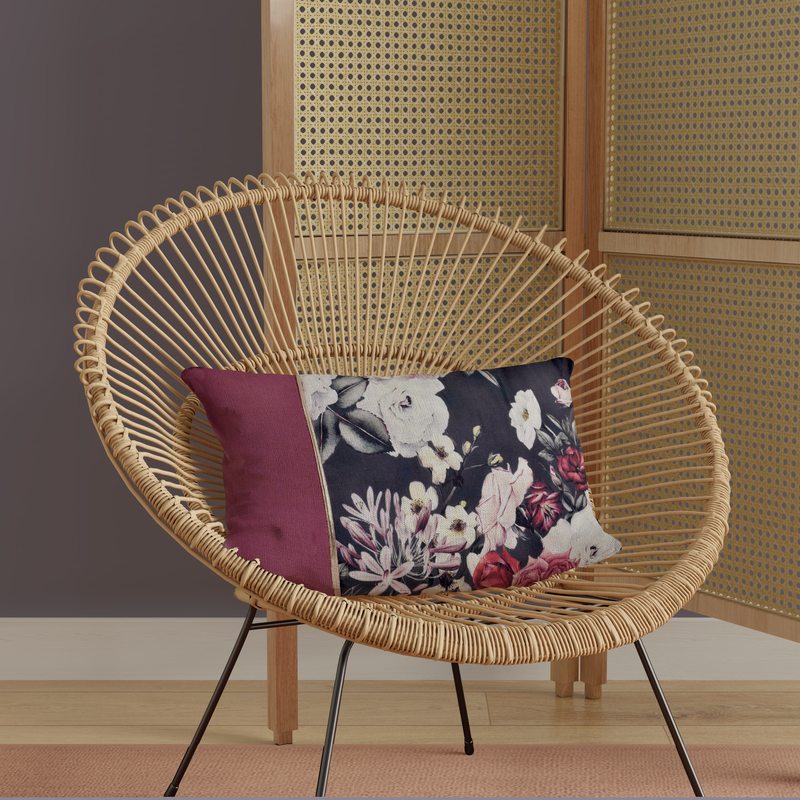 Coussin ENORA coloris mauve 50 x 30 cm