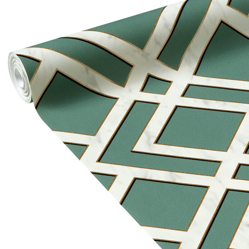 Papier peint intissé VITTORIA coloris vert de gris