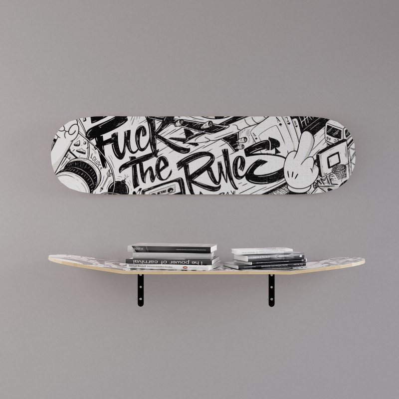 Etagère FUCK THE RULES coloris noir et blanc