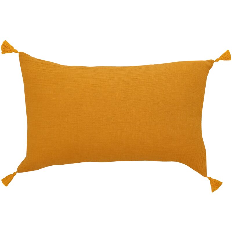Coussin ANOKIA coloris jaune moutarde 30 x 50 cm
