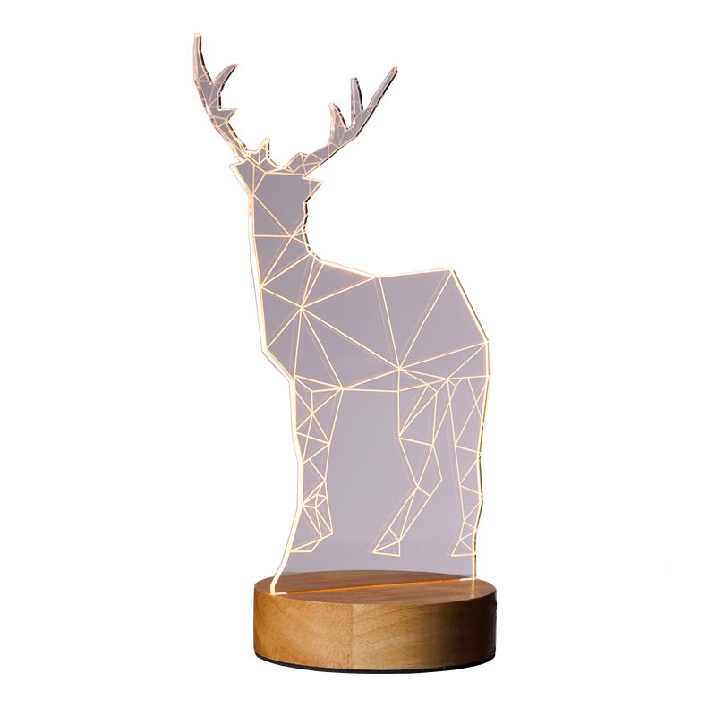Lampe à poser CERF coloris transparent 24,5 x 16,5 cm