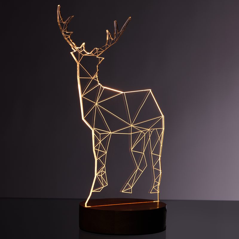 Lampe à poser CERF coloris transparent 24,5 x 16,5 cm