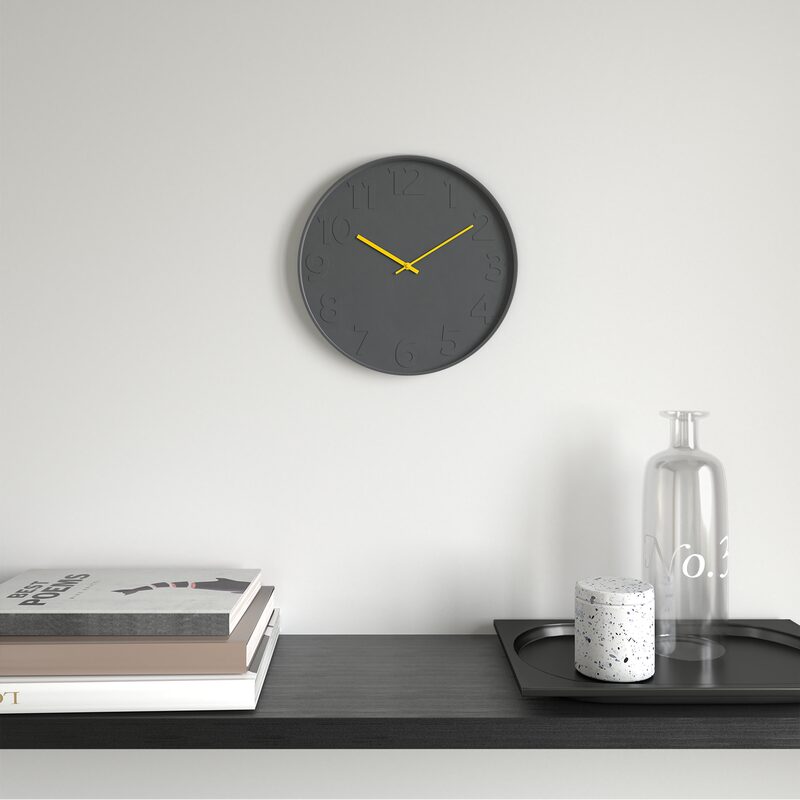 Horloge ADEN coloris Gris et jaune