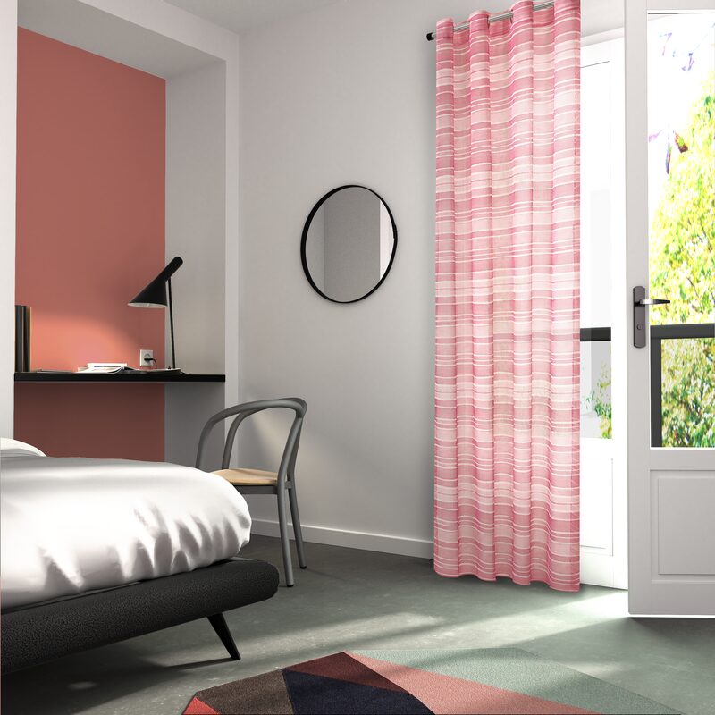 Voilage HOLIDAYS coloris rose 140 x 240 cm