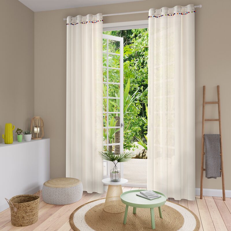 Voilage FUNNY coloris blanc 140 x 240 cm