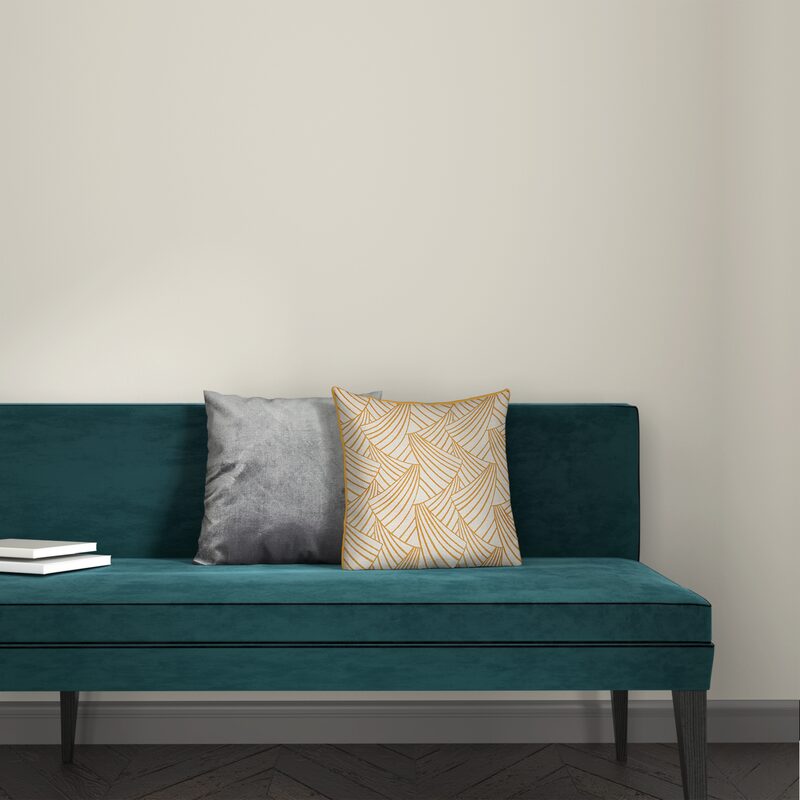 Housse de coussin ARDECO coloris jaune/blanc 40 x 40 cm