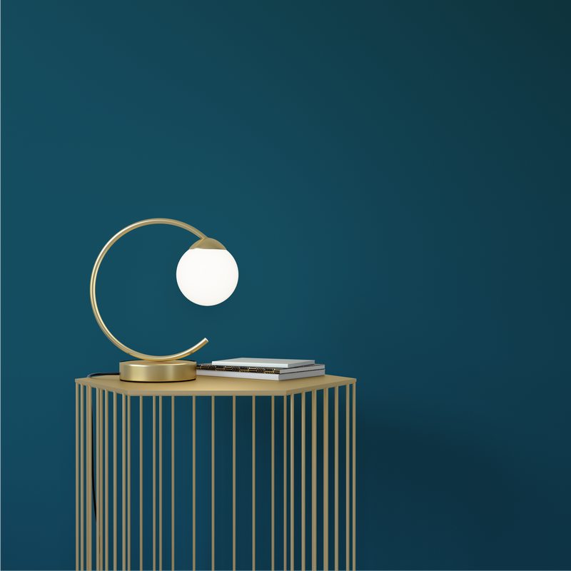 Lampe à poser GLOBUS coloris or  34 x 31 cm