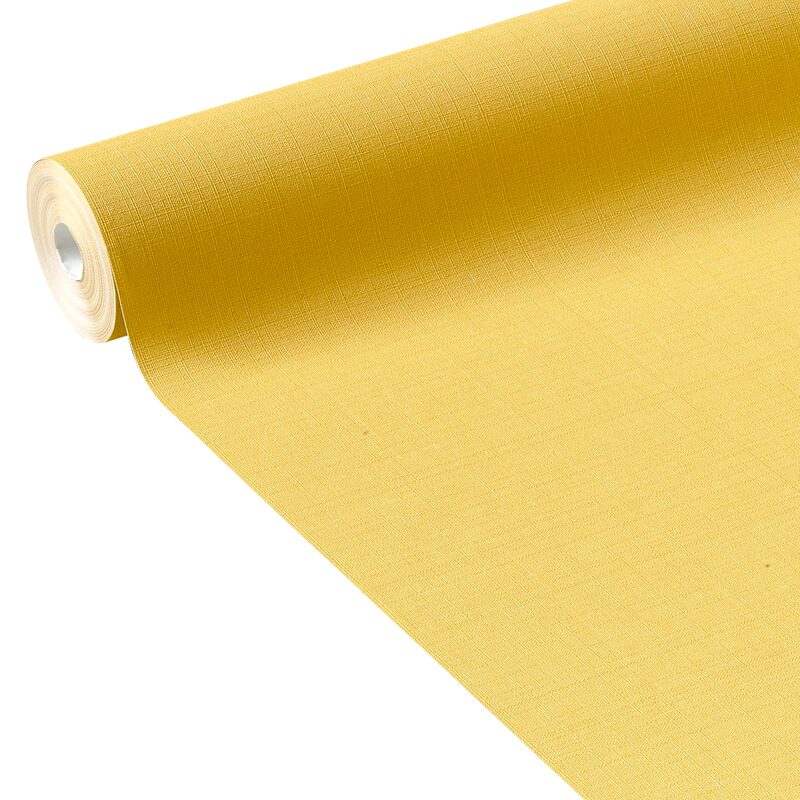 Papier peint intissé LAZY coloris jaune moutarde
