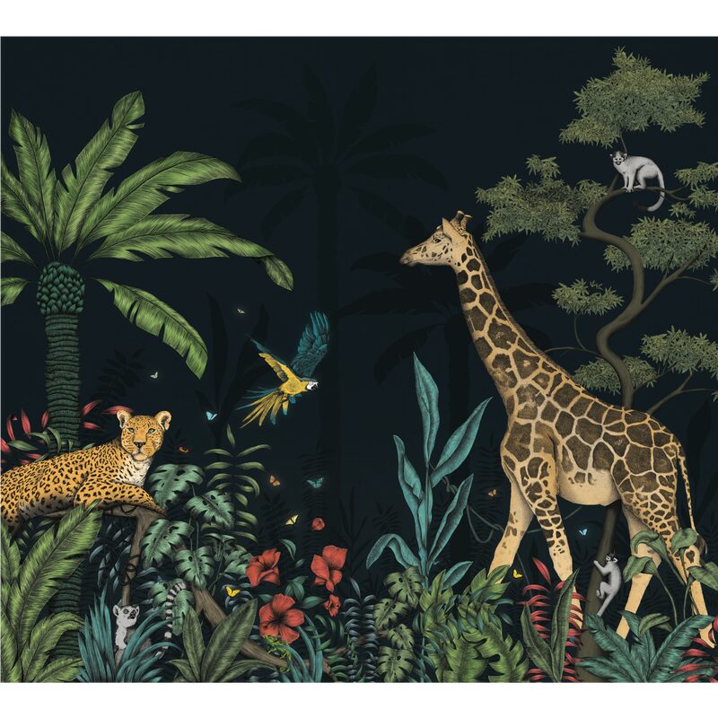 Papier peint panoramique XL NIGHT COLOR JUNGLE 300 x 270 cm