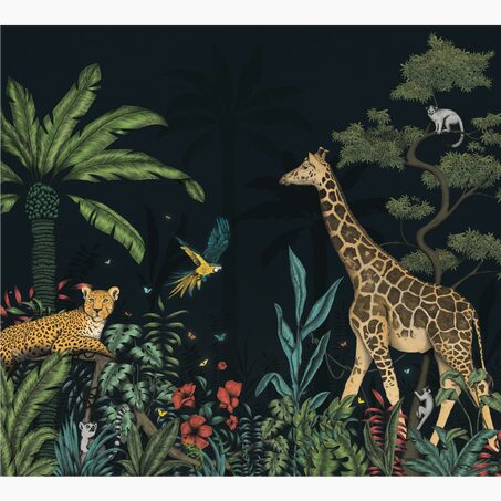 Papier peint panoramique XL NIGHT COLOR JUNGLE 300 x 270 cm