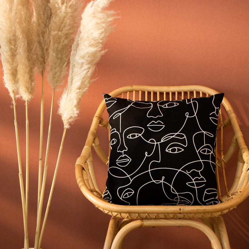 Coussin TISSA coloris noir 45 x 45 cm