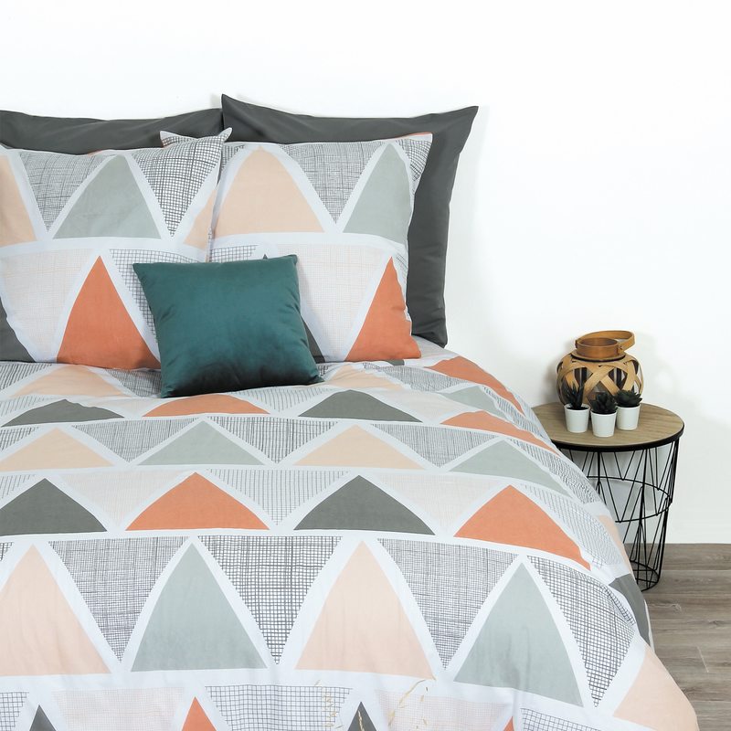 Parure de lit en coton bio CITRUS coloris multicolore 260 x 240 cm