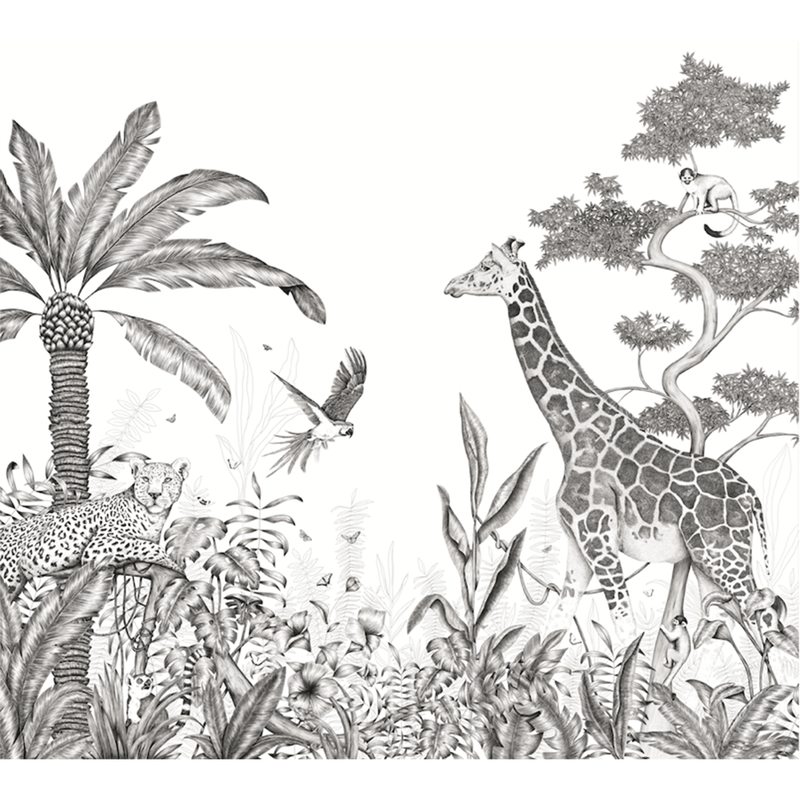 Papier peint panoramique XL BLACK JUNGLE 300 x 270 cm