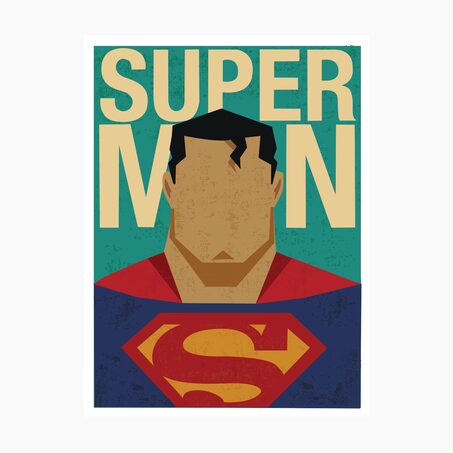 Blue Shaker Affiche SUPER MAN 30 x 40 cm