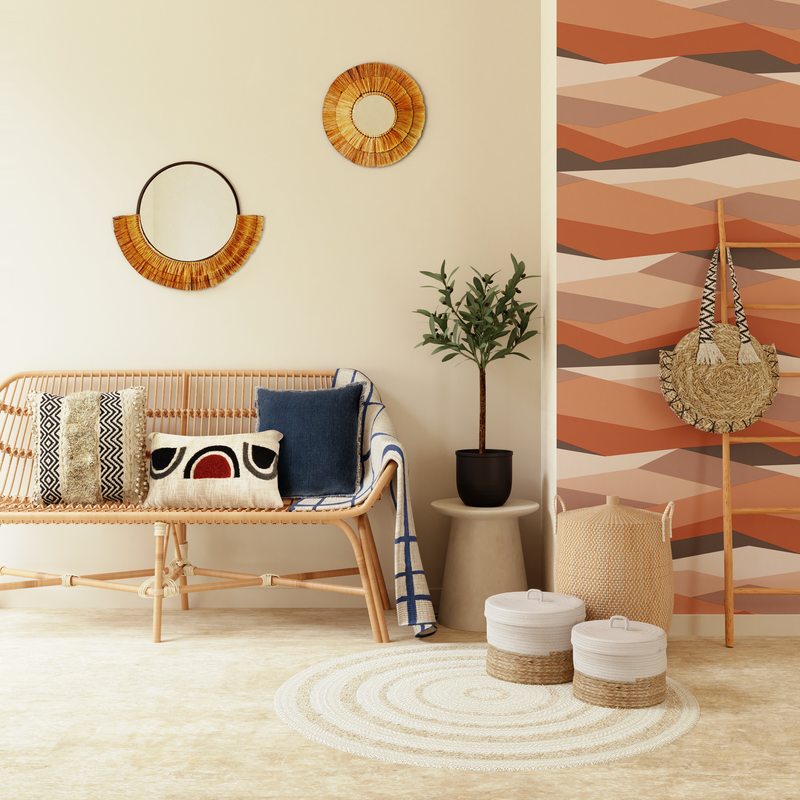Papier peint intissé ATLAS coloris terracotta