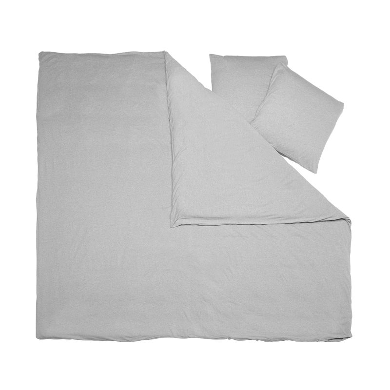 Parure de lit en jersey TOM coloris gris chiné 240 x 220 cm