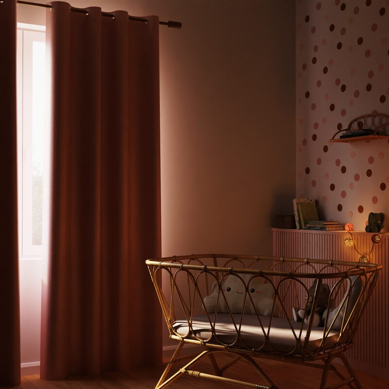 Rideau 100% occultant MANN coloris blush 140 x 260 cm