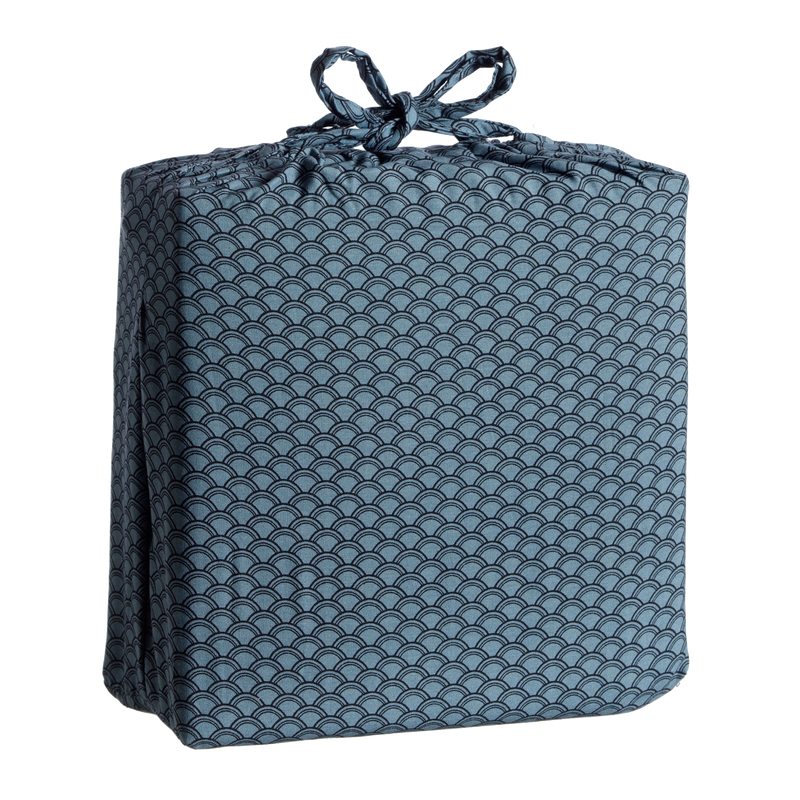 Parure de lit en toile de coton HONTY coloris bleu acier 240 x 220 cm
