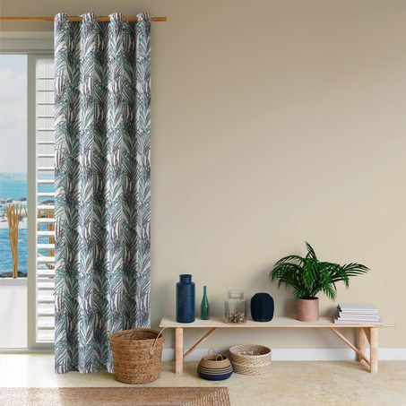 Rideau TROPICO coloris bleu nattier 135 x 250 cm