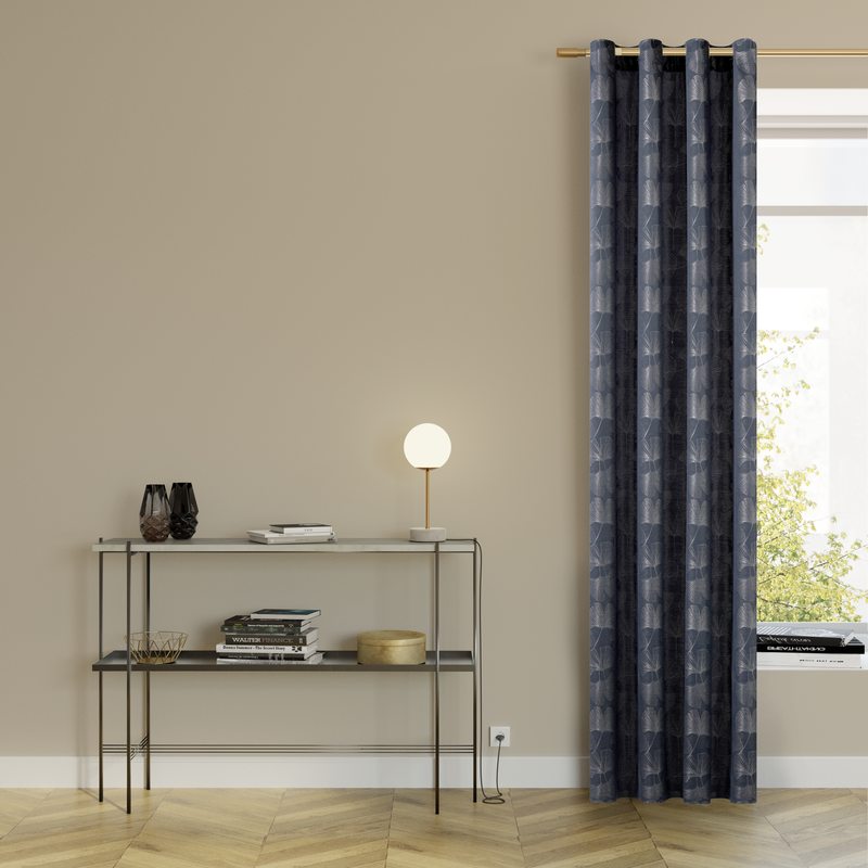 Rideau OSAKAY coloris bleu pétrole 140 x 260 cm