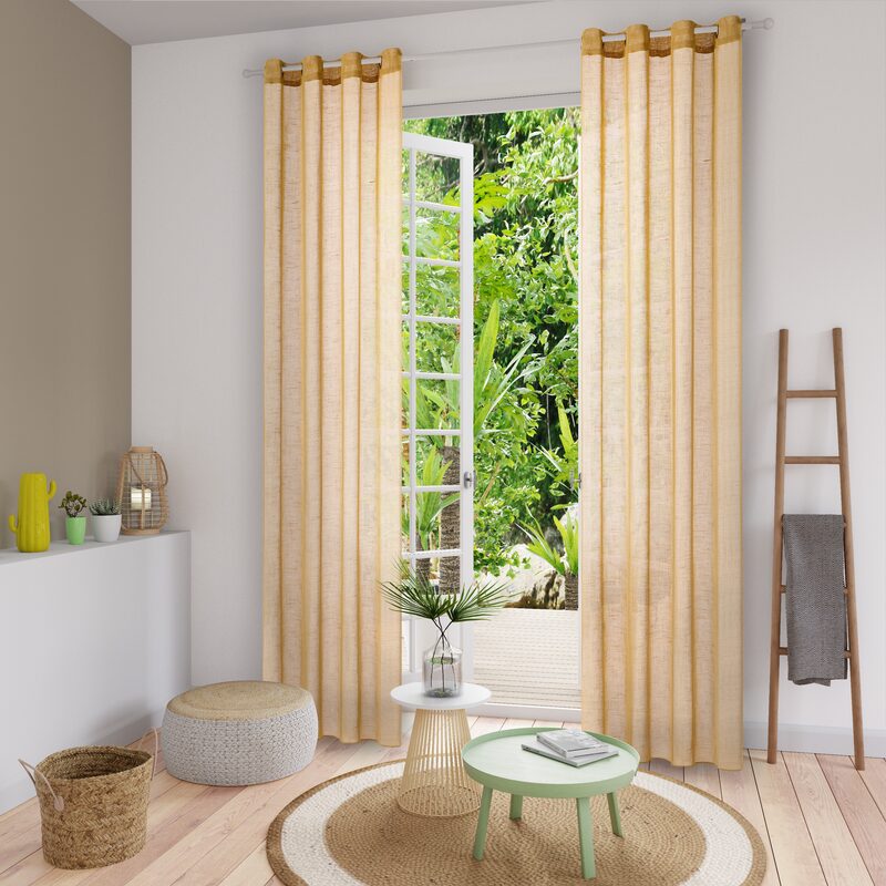 Voilage ENZOY coloris jaune curry 140 x 240 cm