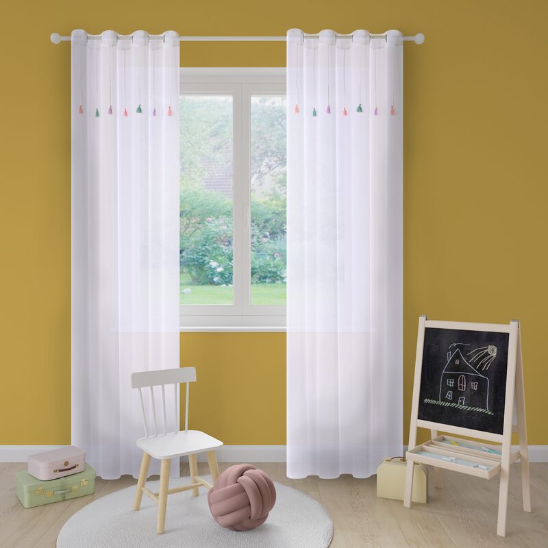 Voilage ZELIA coloris rose 140 x 240 cm