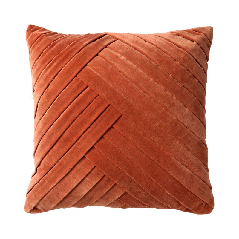 Coussin IDIE coloris terre cuite 45 x 45 cm