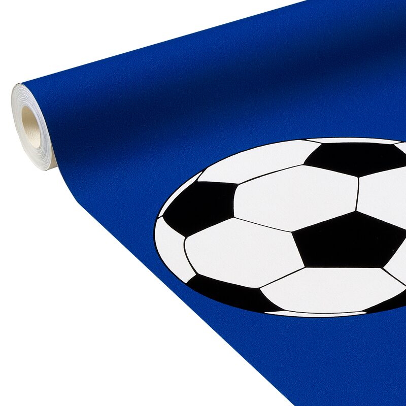 Papier peint FOOT CUP coloris bleu roi