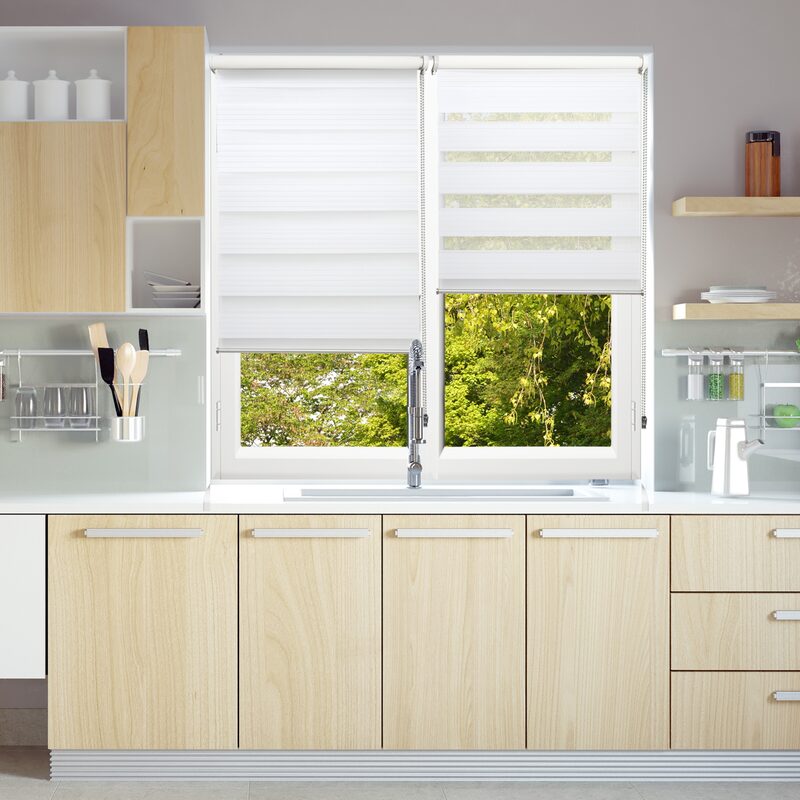 Store jour/nuit EQUINOXE coloris blanc 150 x 250 cm