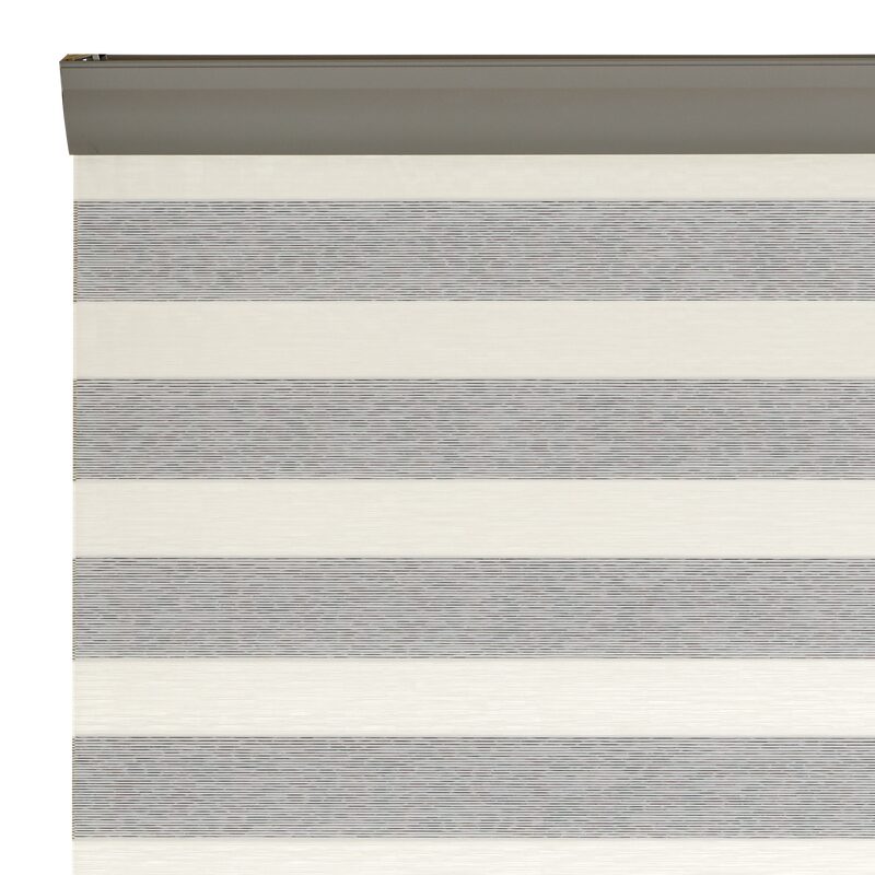 Store jour/nuit SOLSTICE coloris blanc / noir 120 x 250 cm