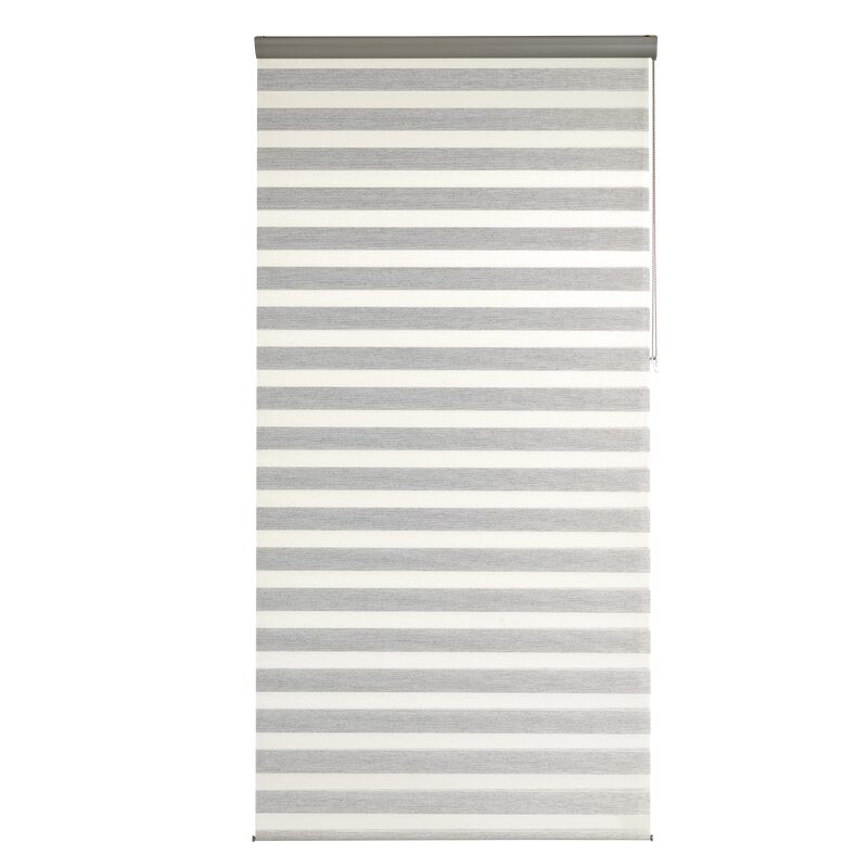 Store jour/nuit SOLSTICE coloris blanc / noir 120 x 250 cm
