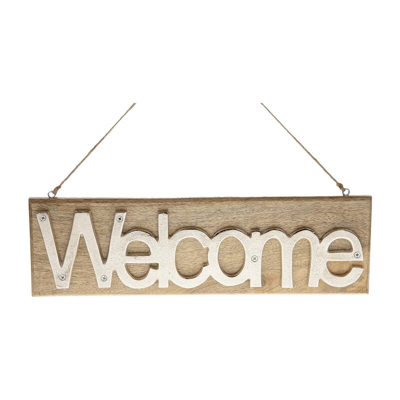 Déco de porte WELCOME coloris brun