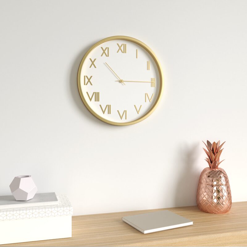 Horloge LUCIA coloris blanc et or
