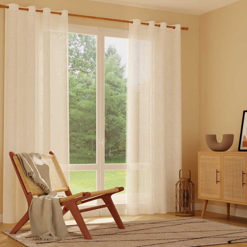 Voilage MICAO coloris blanc 145 x 240 cm