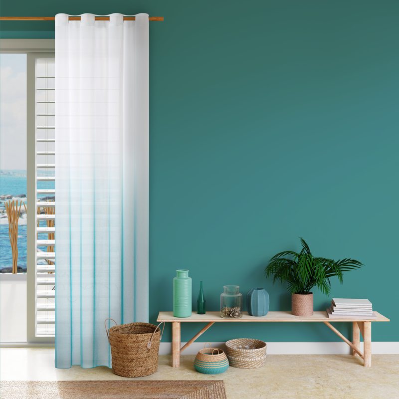 Voilage PEER coloris aqua 140 x 240 cm