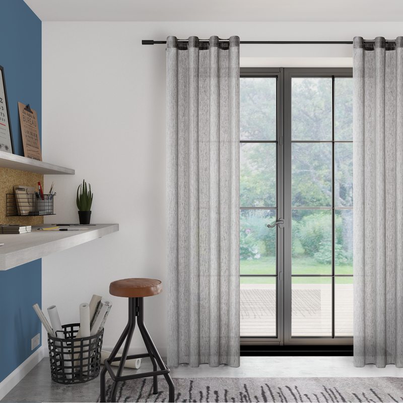 Voilage Lin CORTADO coloris anthracite 160 x 240 cm