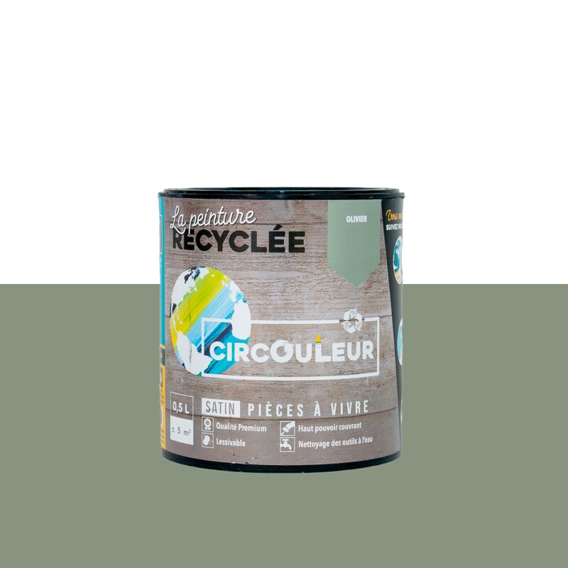 Peinture CIRCOULEUR Acrylique olivier Satiné 0,5 L