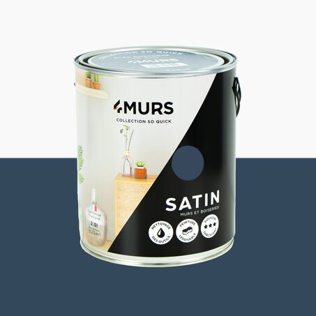 Peinture SO QUICK bleu nocturne Satiné 2,5 L