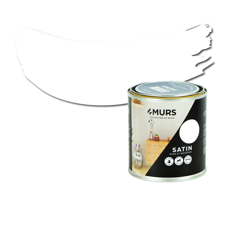 Peinture SO QUICK Acrylique blanc Satiné 0,5 L