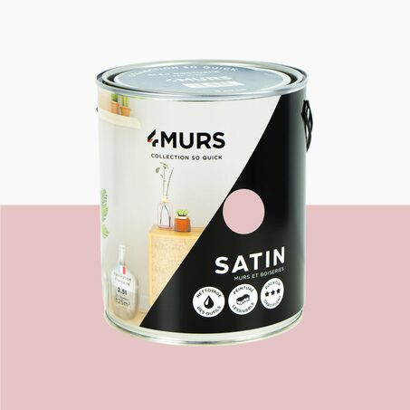 Peinture SO QUICK bouton de rose Satiné 2,5 L