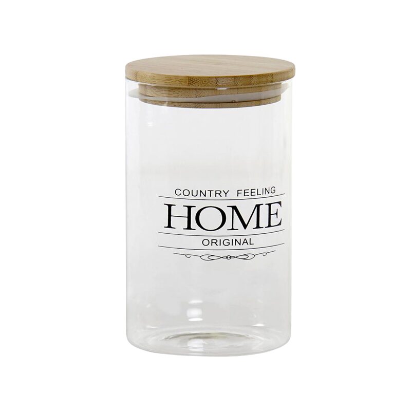 Pot de conservation TAILLEFER M coloris verre et bambou
