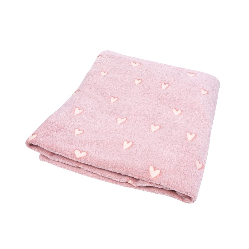 Plaid polaire SWEET HEARTS coloris rose